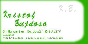 kristof bujdoso business card